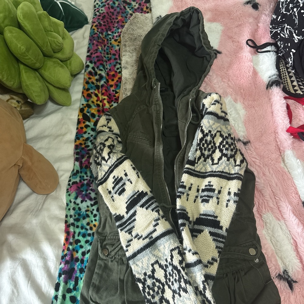 Olive Green Hooded Women's Jacket